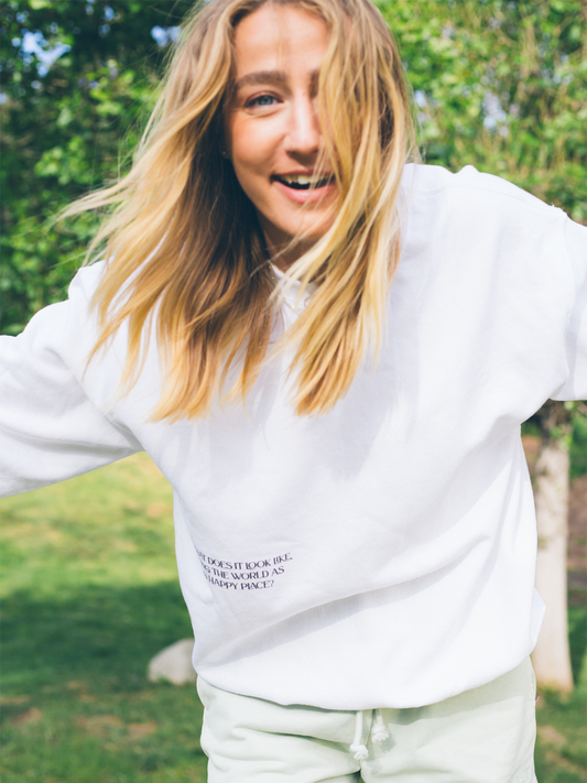 Good person white crewneck front 2 Ingrid Andress